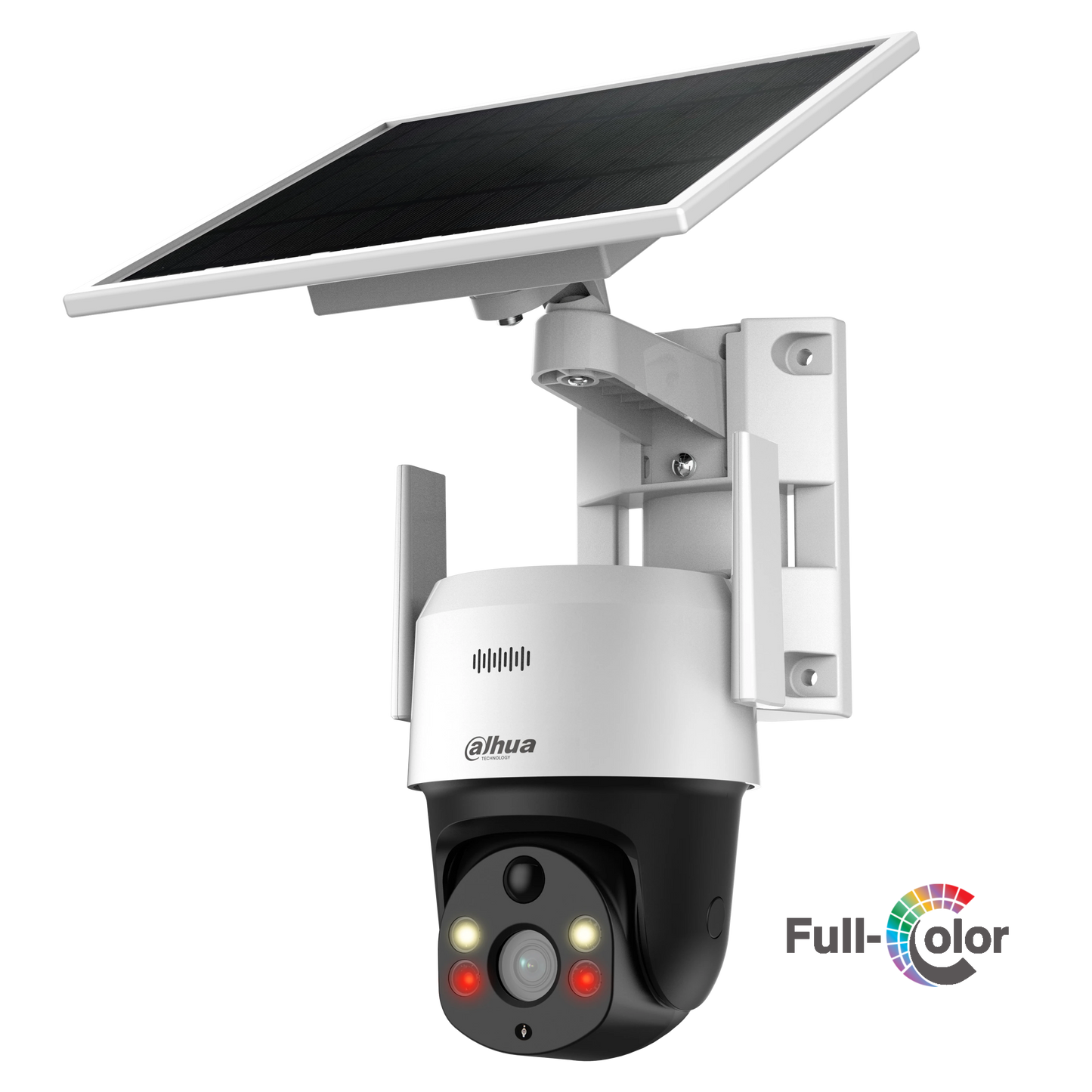 CÁMARA IP PT 4G Solar 4MP 4mm IP66 Full-Color IR30 Led Blanco 30 DAHUA CON ALARMA SONORA Y LUMINOSA