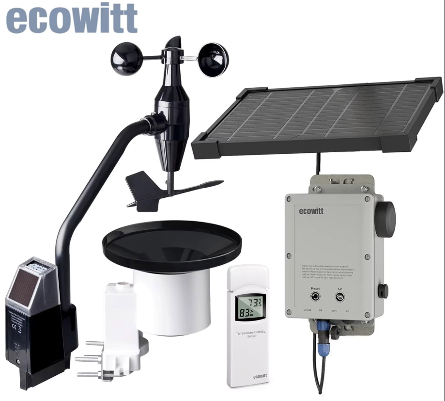 Ecowitt WittField WS6210 Estación meteorológica inalámbrica 7 en 1 Estación meteorológica inalámbrica profesional 4G y Wi-Fi con energía solar – VERSION «WittField Combo»