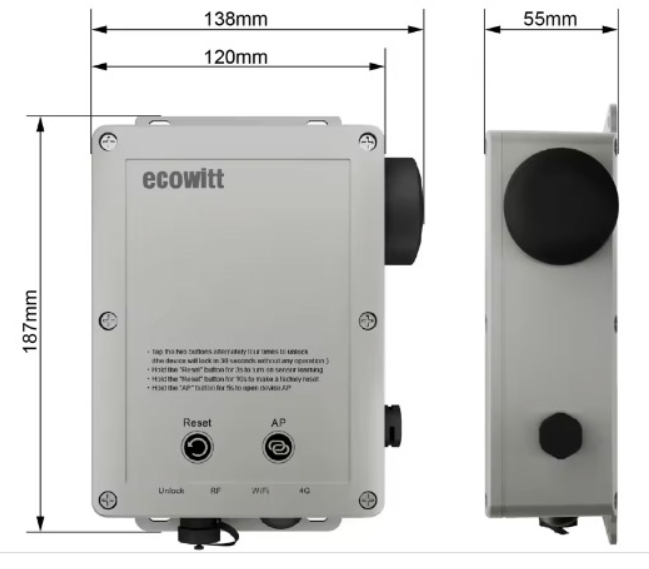 Ecowitt WittField WS6210 Estación meteorológica inalámbrica 7 en 1 Estación meteorológica inalámbrica profesional 4G y Wi-Fi con energía solar – VERSION «WittField Suite»