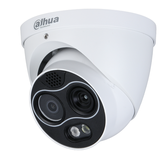 CÁMARA DAHUA IP DOMO 4MP + TERMAL HÍBRIDA POE ALARMA SLOT MICROSD IP67 DETEC INCENDIO SIN MEDICION T