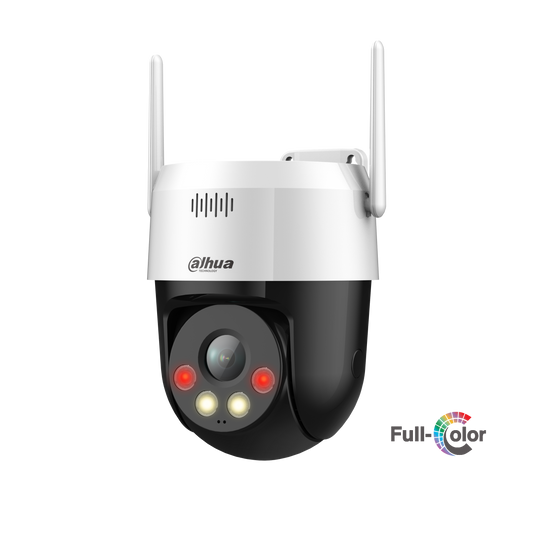 CÁMARA PT IP 5MP WiFi IP66 IVS Full-Color IR Y LUZ BLANCA Mic y Speaker DAHUA