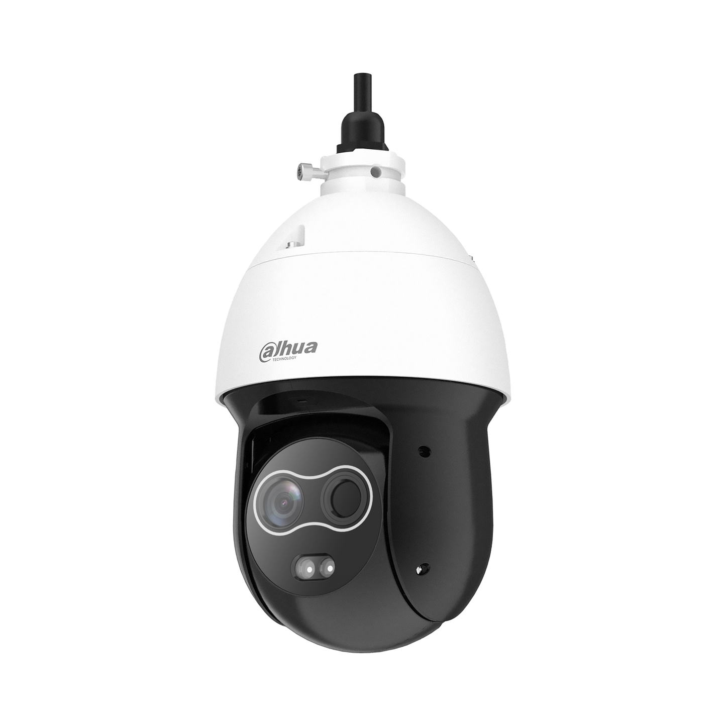 Cámara Dahua IP PT Hibrida Termal 256 x 192 Optico 4 MP Alarma 2/1 Slot MicroSD IP66 Detección Incendio Sin Medición Temperatura