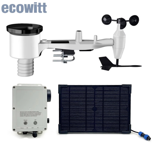 Ecowitt WittField WS6210 Estación meteorológica inalámbrica 7 en 1 Estación meteorológica inalámbrica profesional 4G y Wi-Fi con energía solar – VERSION «WittField Suite»